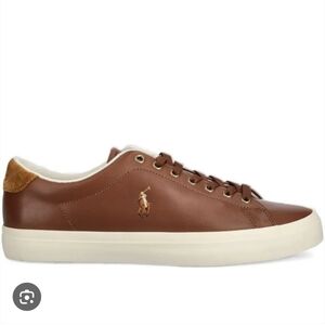 Polo Ralph Lauren Leather Sneakers With Embroidered Pony Logo